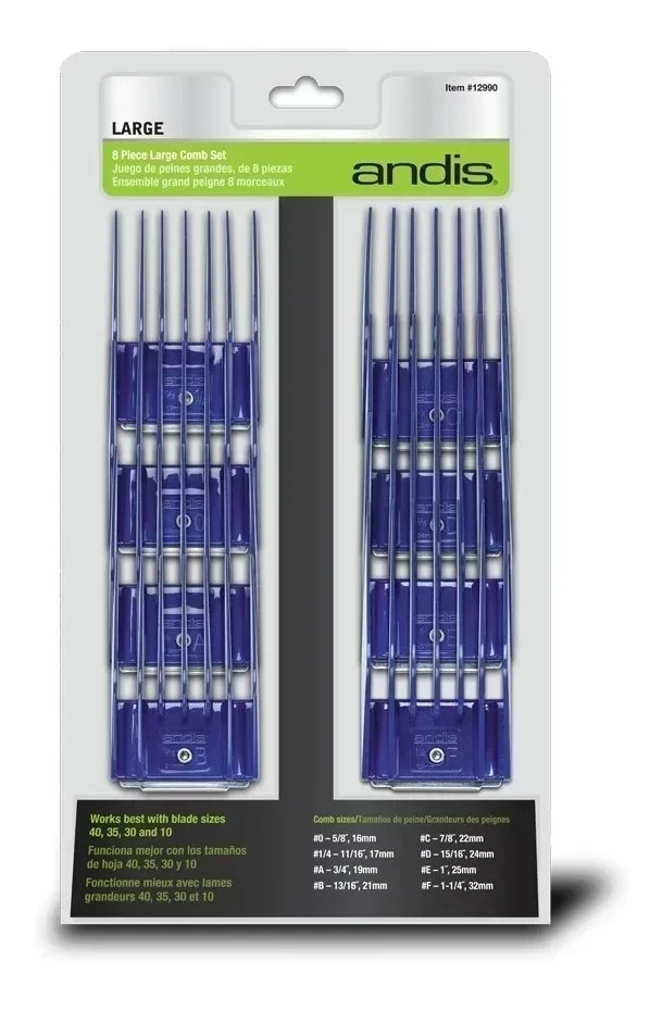 Alzada Set x 8 Peines LARGE Andis