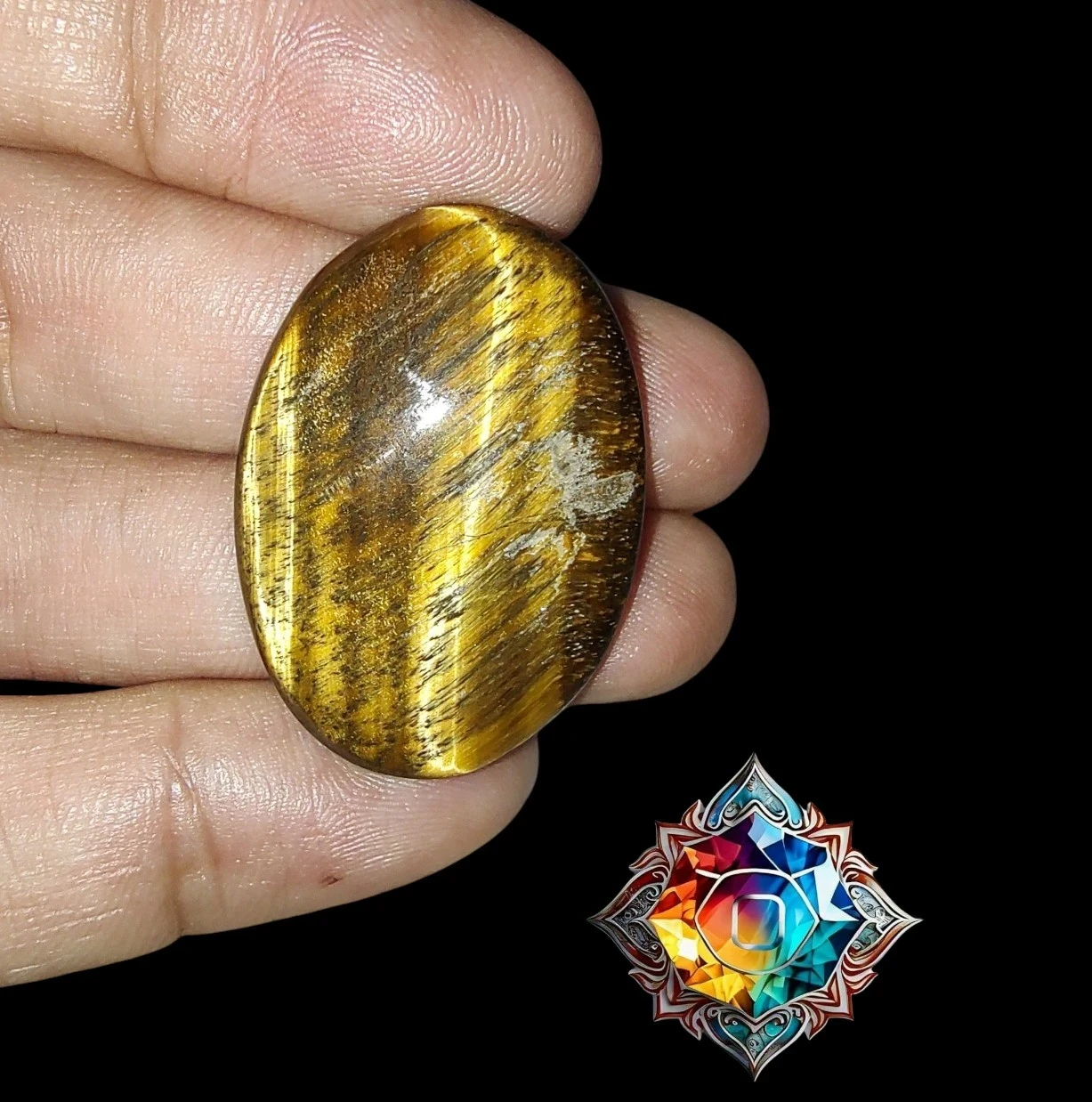 Ojo de tigre en cabujon de 30 quilates 3