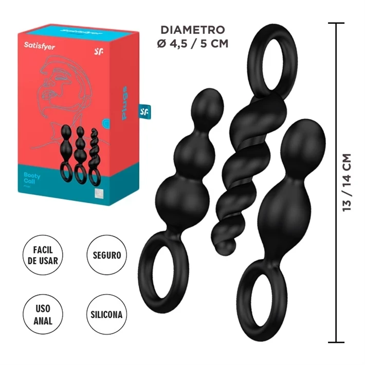 Plugs colored Kit de 3 dilatadores anales con anillo