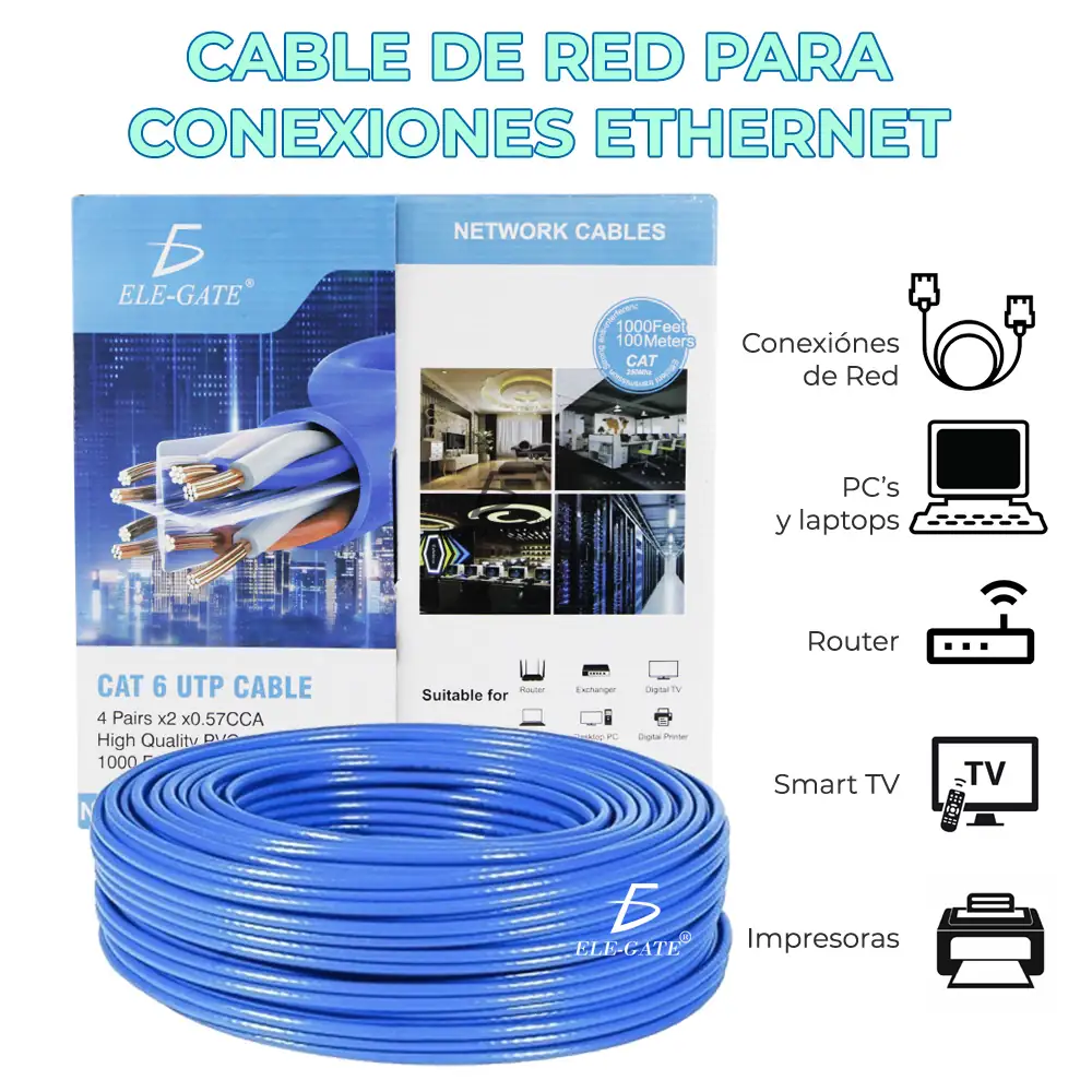 Bobina Cable Red Cat6 Utp Rj45  4