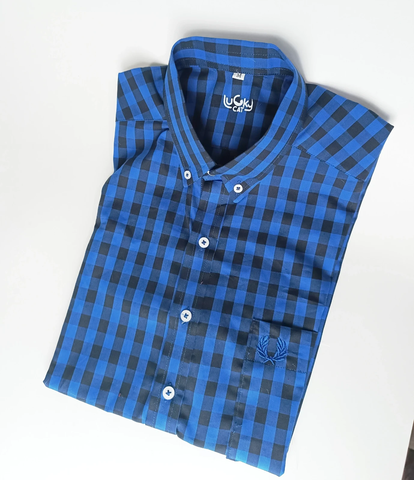 Camisa cuadros azul  2