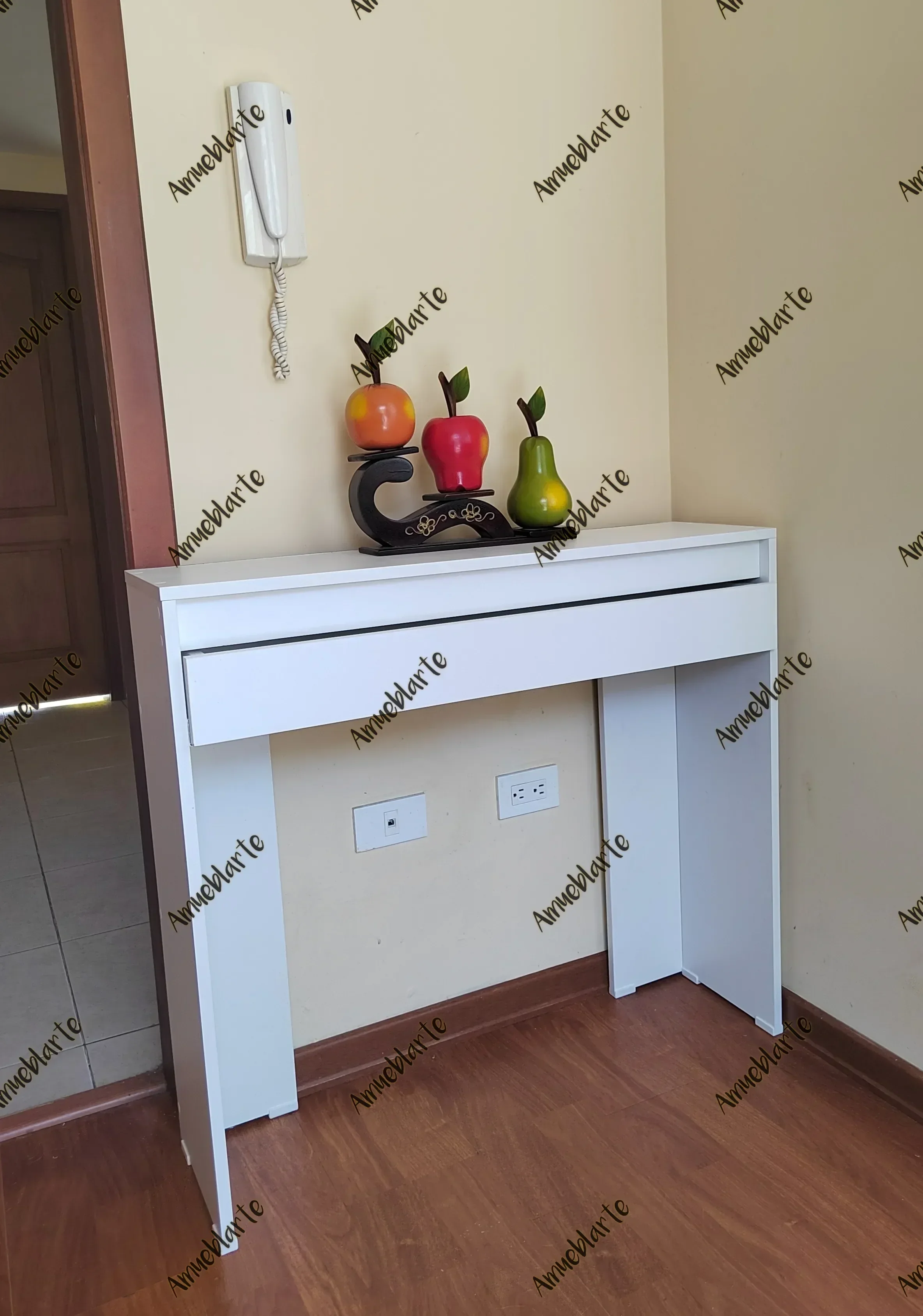 Recibidor blanco con cajón  9