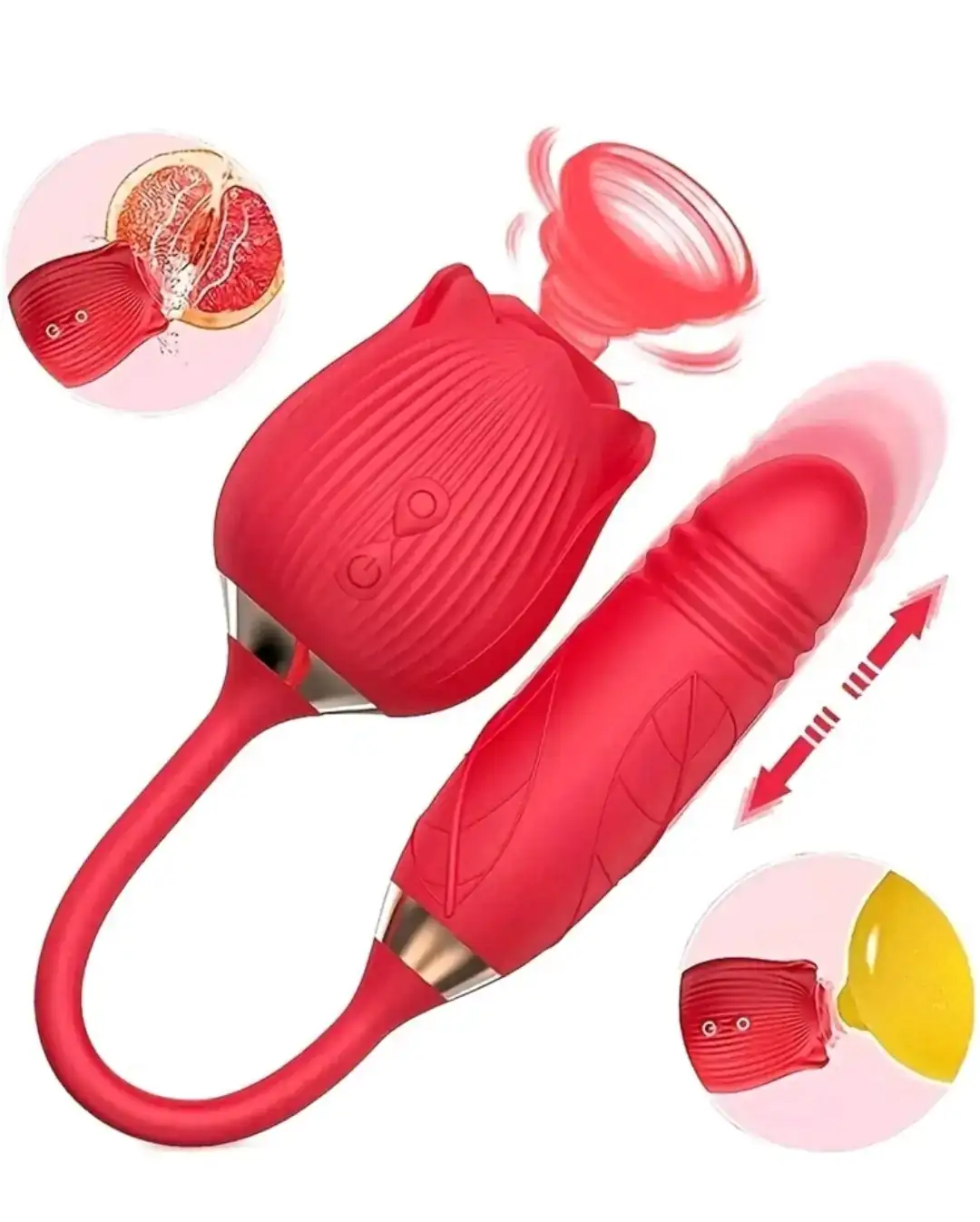Flor de succión+vibrador anal/vaginal 