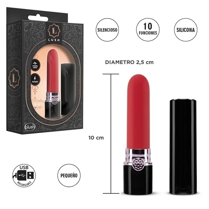 Lapiz labial vibrador con 10 modos de vibracion