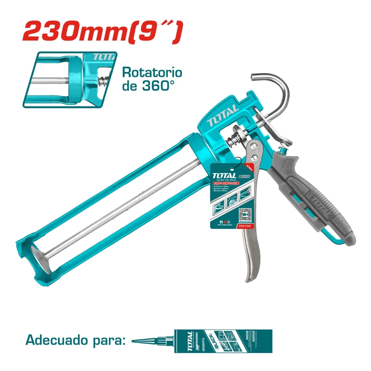 THT21509 Pistola calafateo de aluminio 230mm 9" total tht21509