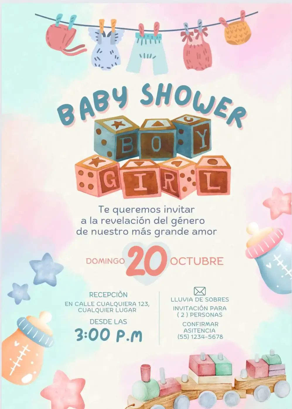 Invitación en video y estática Baby Shower 4
