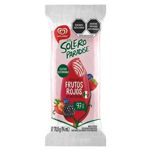 solero paradise frutos rojos 70 g holanda paleta de hielo