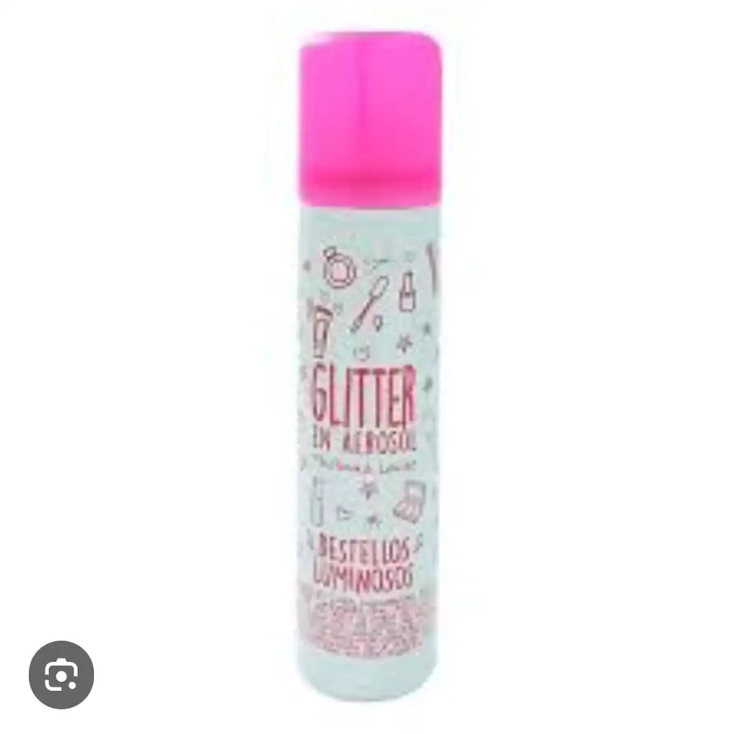 Glitter aerosol plateado