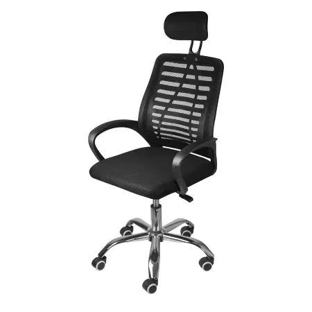 SILLA MESH CON APOYACABEZA COLOR NEGRO