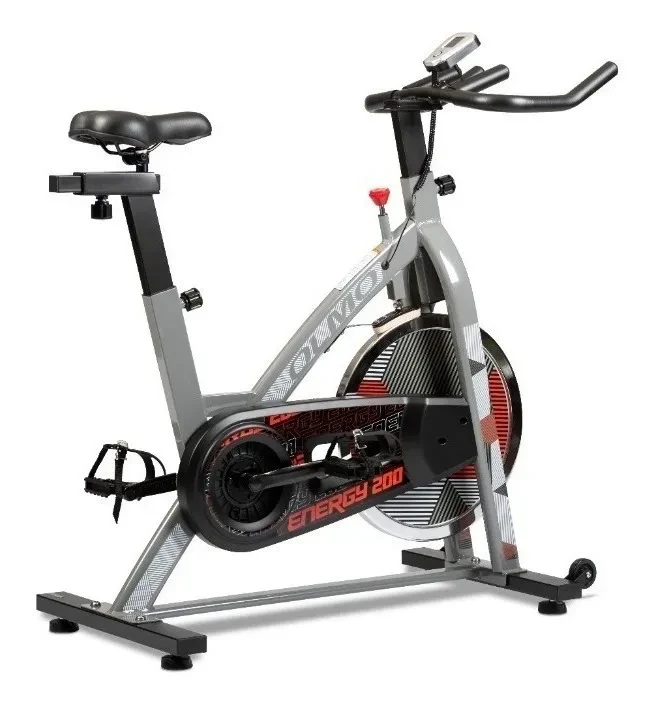 BICICLETA FIJA OLMO INDOOR SPINING ENERGY 200 H/120KG COLOR GRIS Y NEGRO