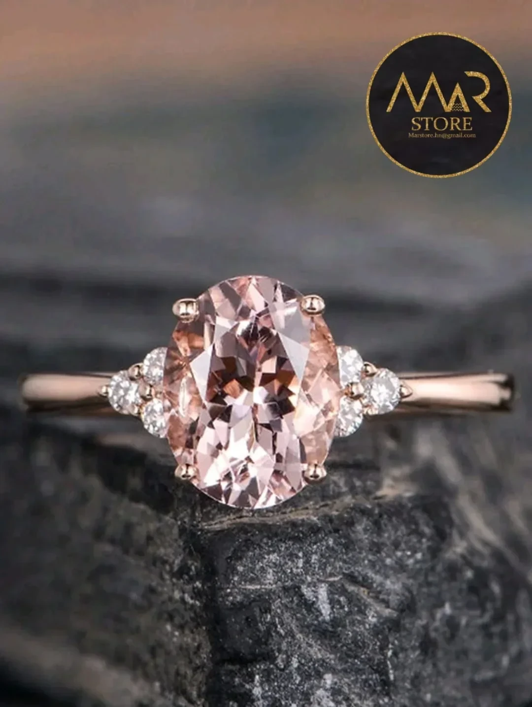 Anillo de promesa elegante en fantasía fina 