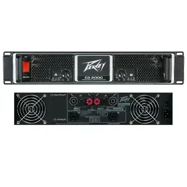 PODER Peavey CS 2000    PEDIDOS :69442828  Basándose en la reputación del mundialmente famoso Peavey CS 800, que conquistó el mercado de amplificadores de potencia en la década de 1970, la serie CS es el abanderado mundial de confiabilidad como caballo de batalla. A lo largo de los años, estos amplificadores se han beneficiado de algunas de las innovaciones de audio más populares de Peavey, incluida nuestra exclusiva protección DDT de compresión/anti-clipping. Con su diseño 2RU y tomas de corriente de hasta 4080 vatios, esta última evolución de la serie CS es más delgada, más ruidosa y liviana que nunca.