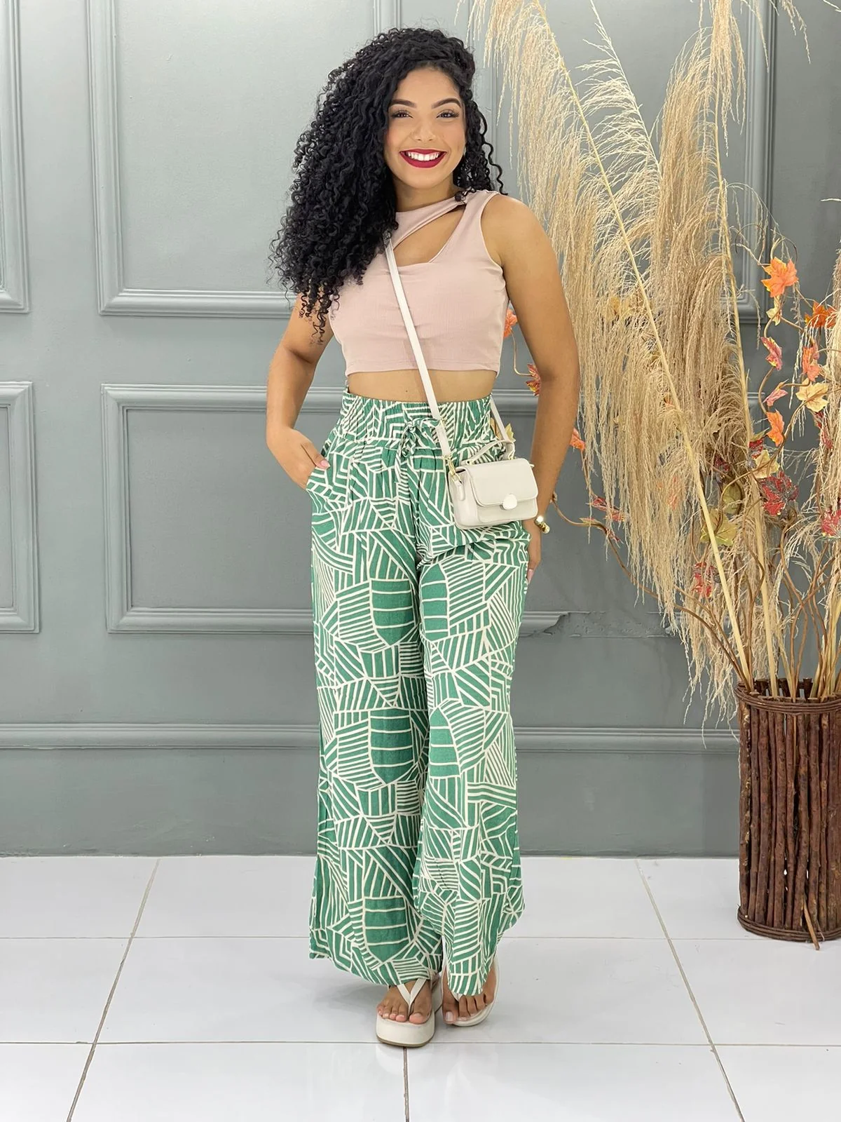 CALÇA PANTALONA VISCOLINHO ESTAMPADO 9