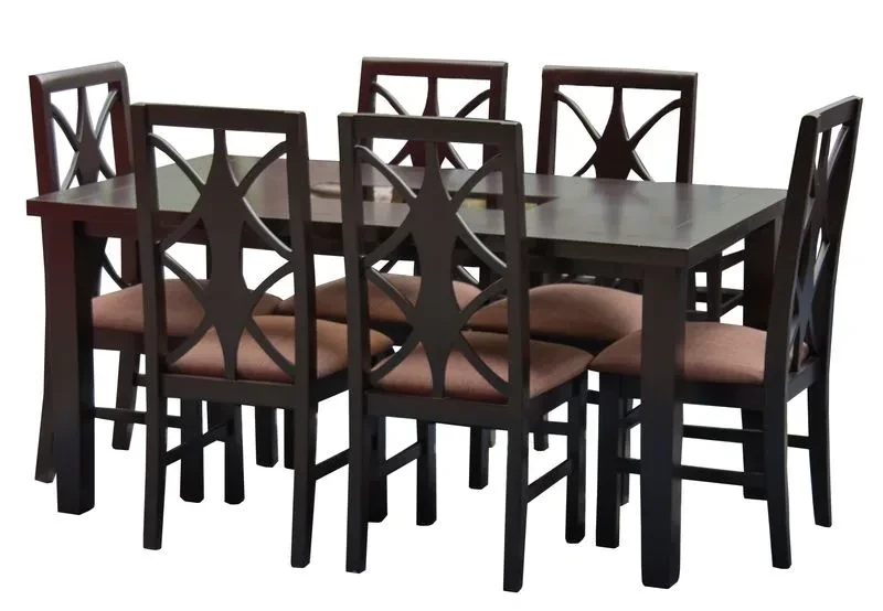 Juego de comedor 6 Sillas cafe 
