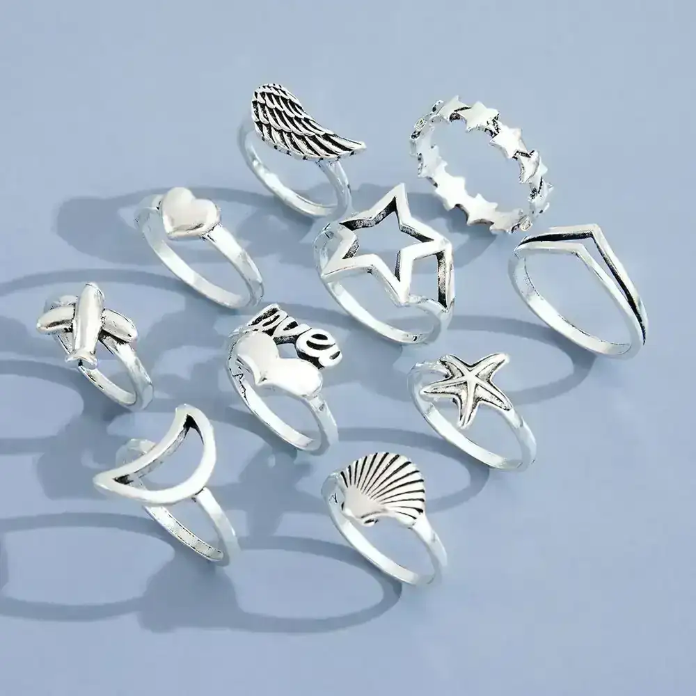 Set x10 Anillos Louves REF: D07 2