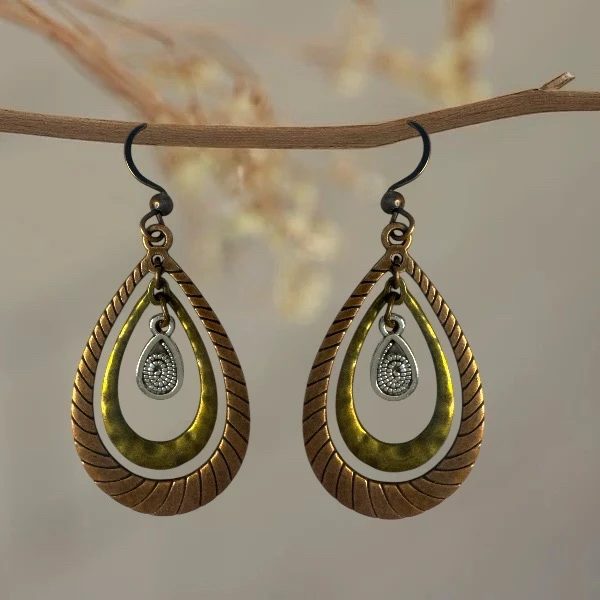 Pendientes Bohemios con diseño de gota