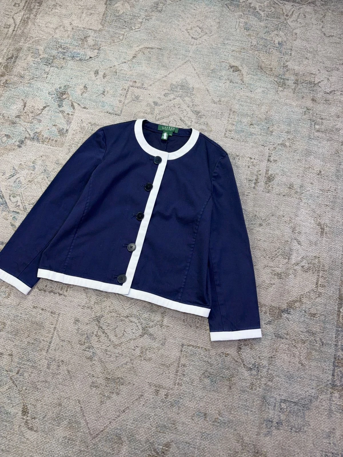 LAUREN RALPH LAUREN NAVY CONTRAST BLAZER / JACKET 2