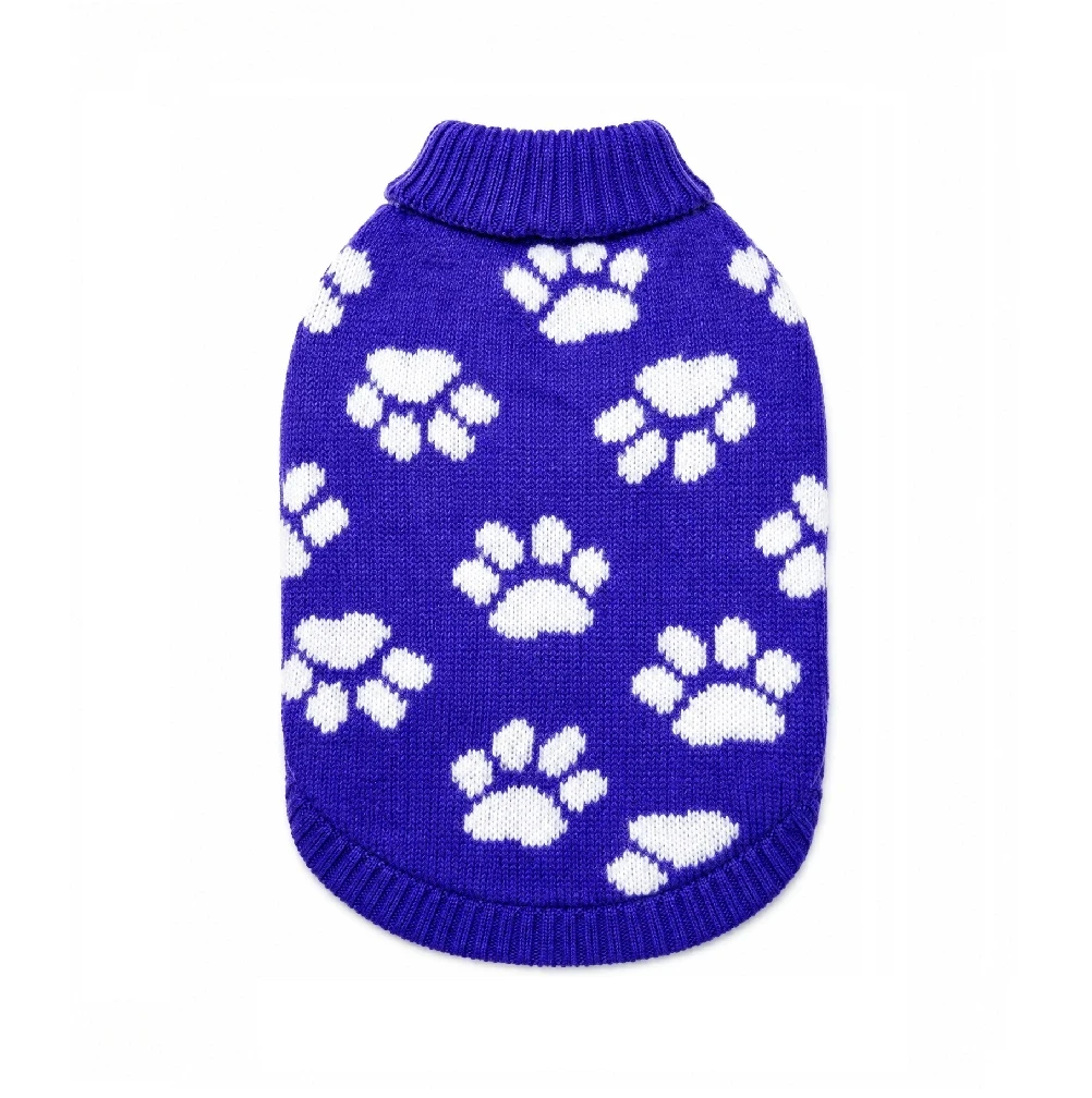Chompa de lana hipoalergénica huellitas morado