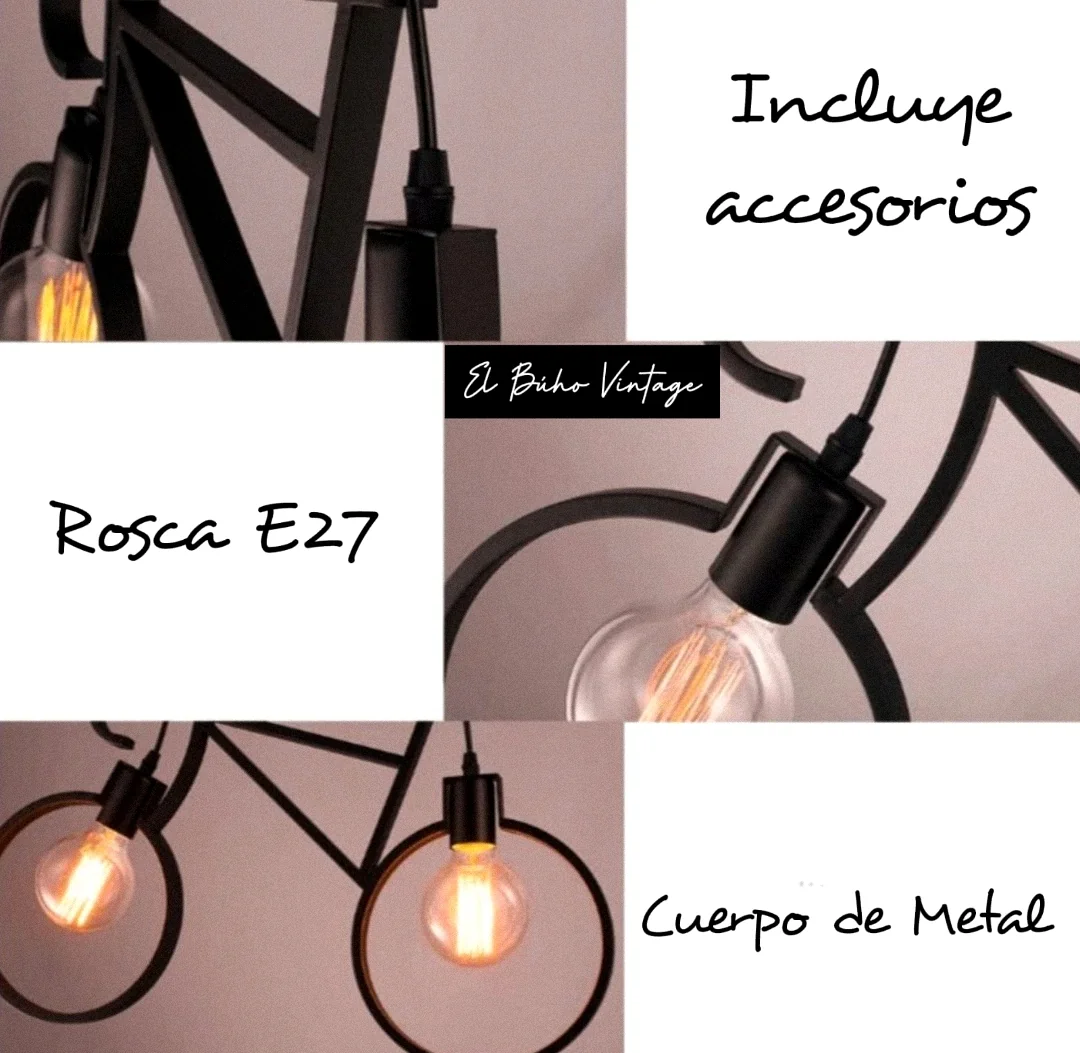 Lámpara Colgante tipo Bicicleta 🚲 6