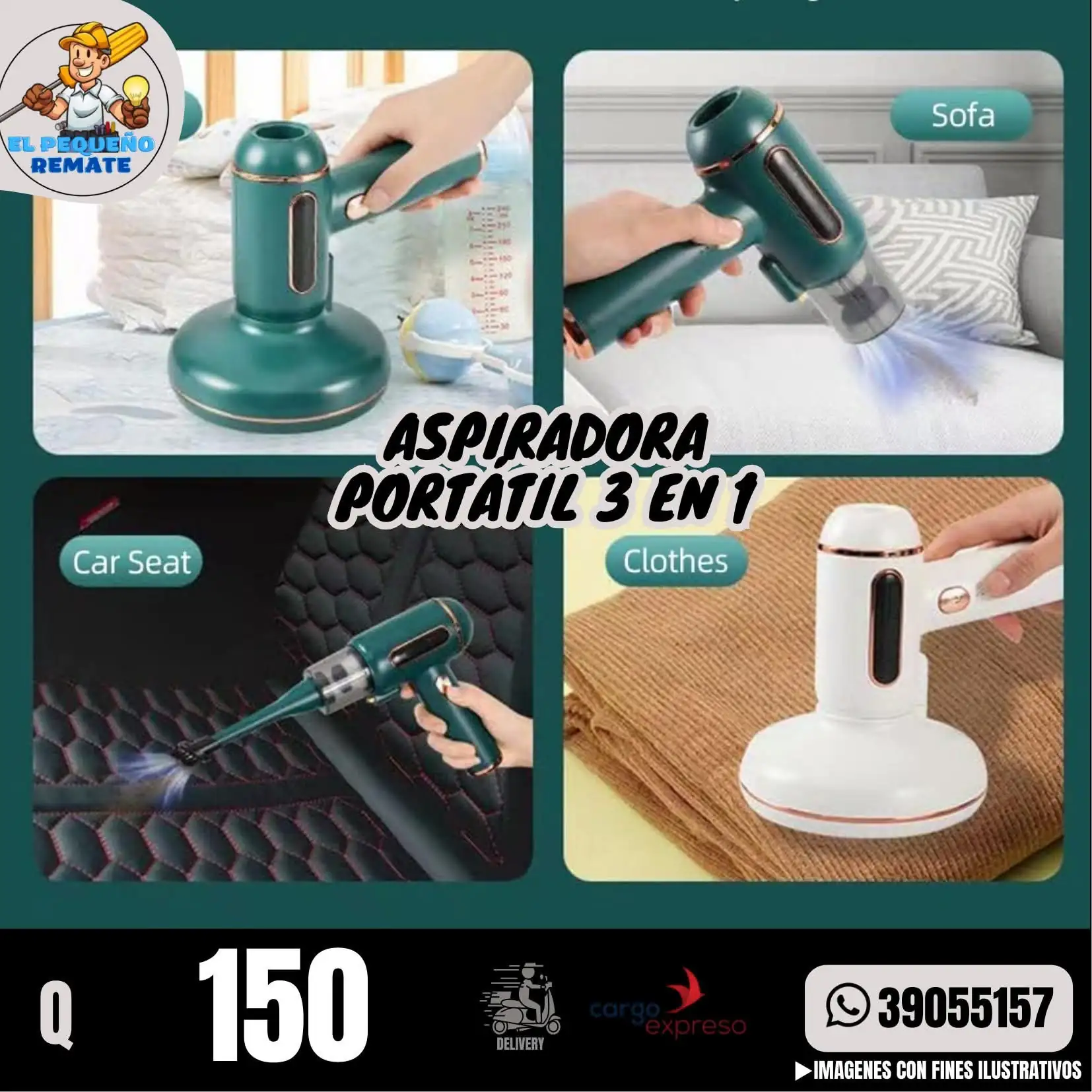 ASPIRADORA PORTÁTIL 3 EN 1 2
