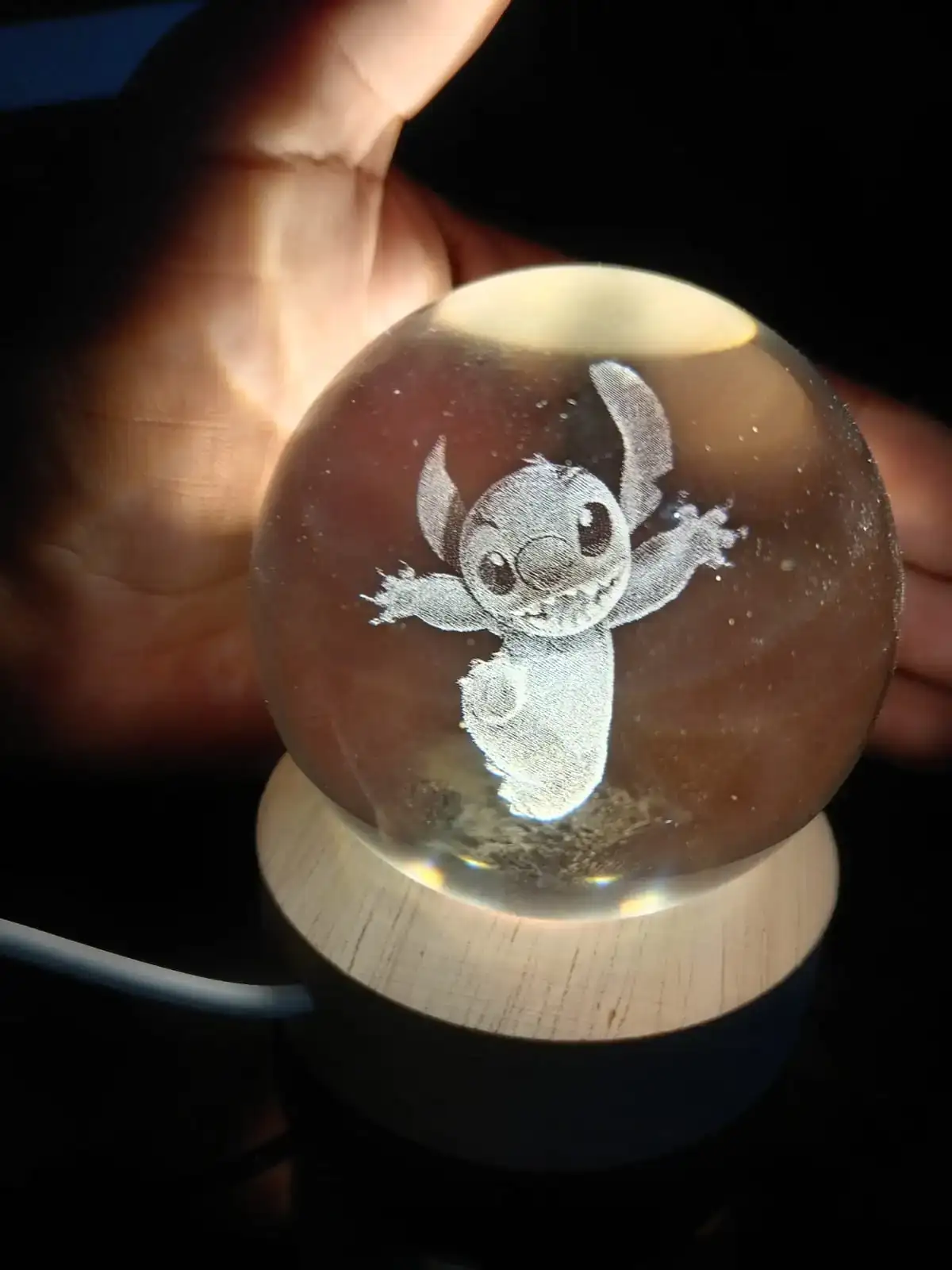 Esfera 3D stich con lampara 2
