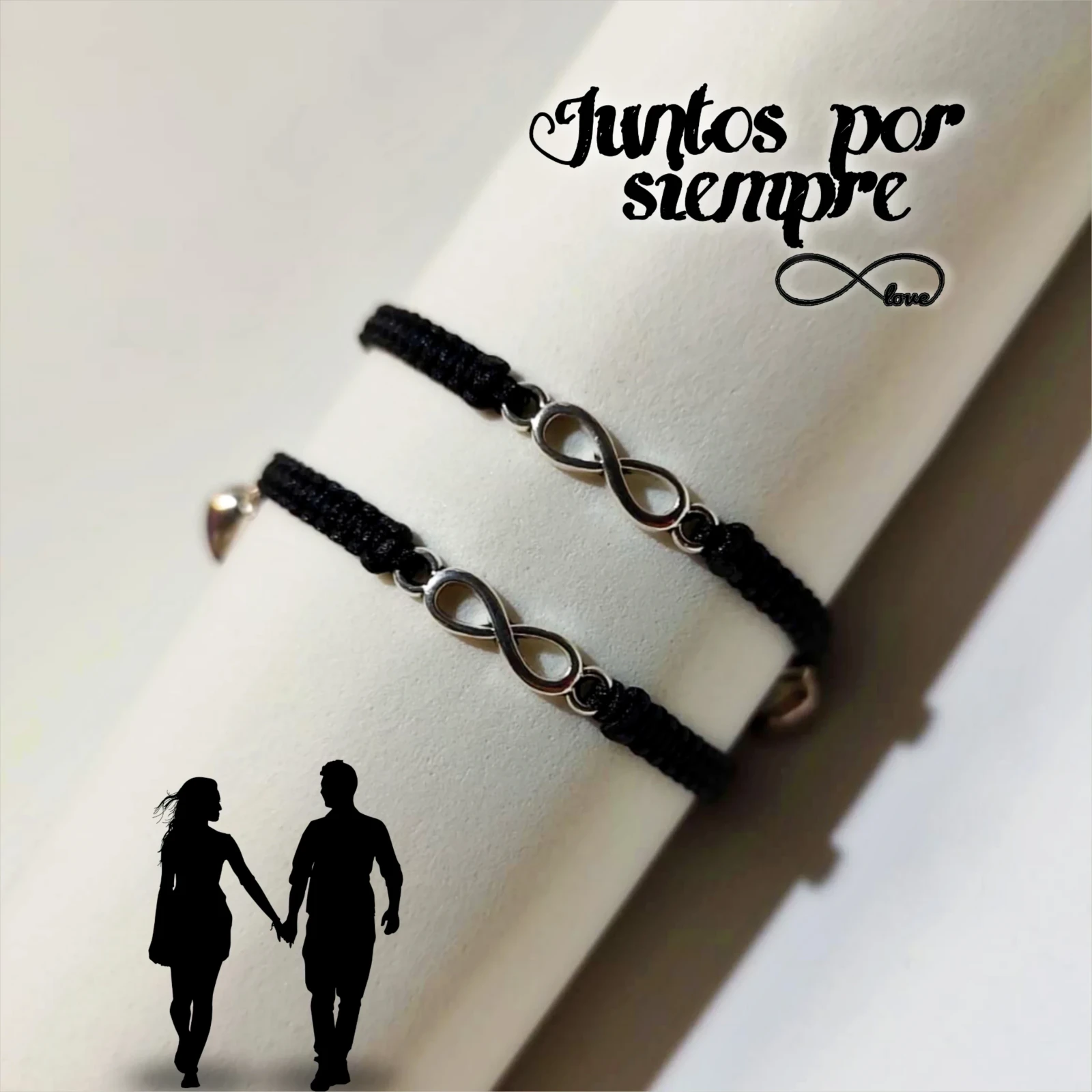 Dúo Pulseras de Infinito Negras