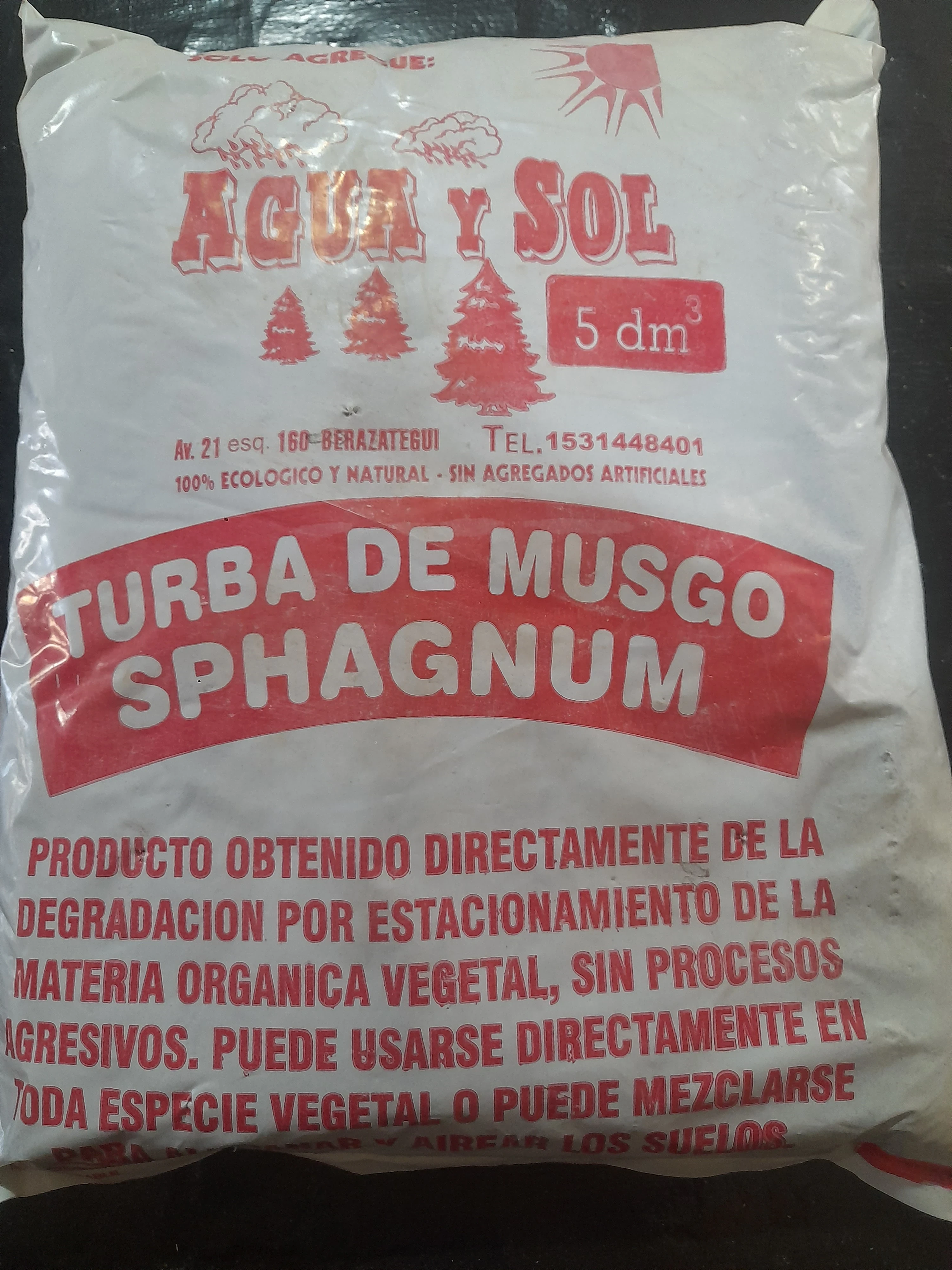 Turba de musgo sphagnum 5dm