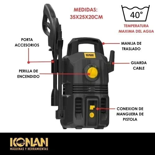 HIDROLAVADORA KONAN 1300W 105BAR 3