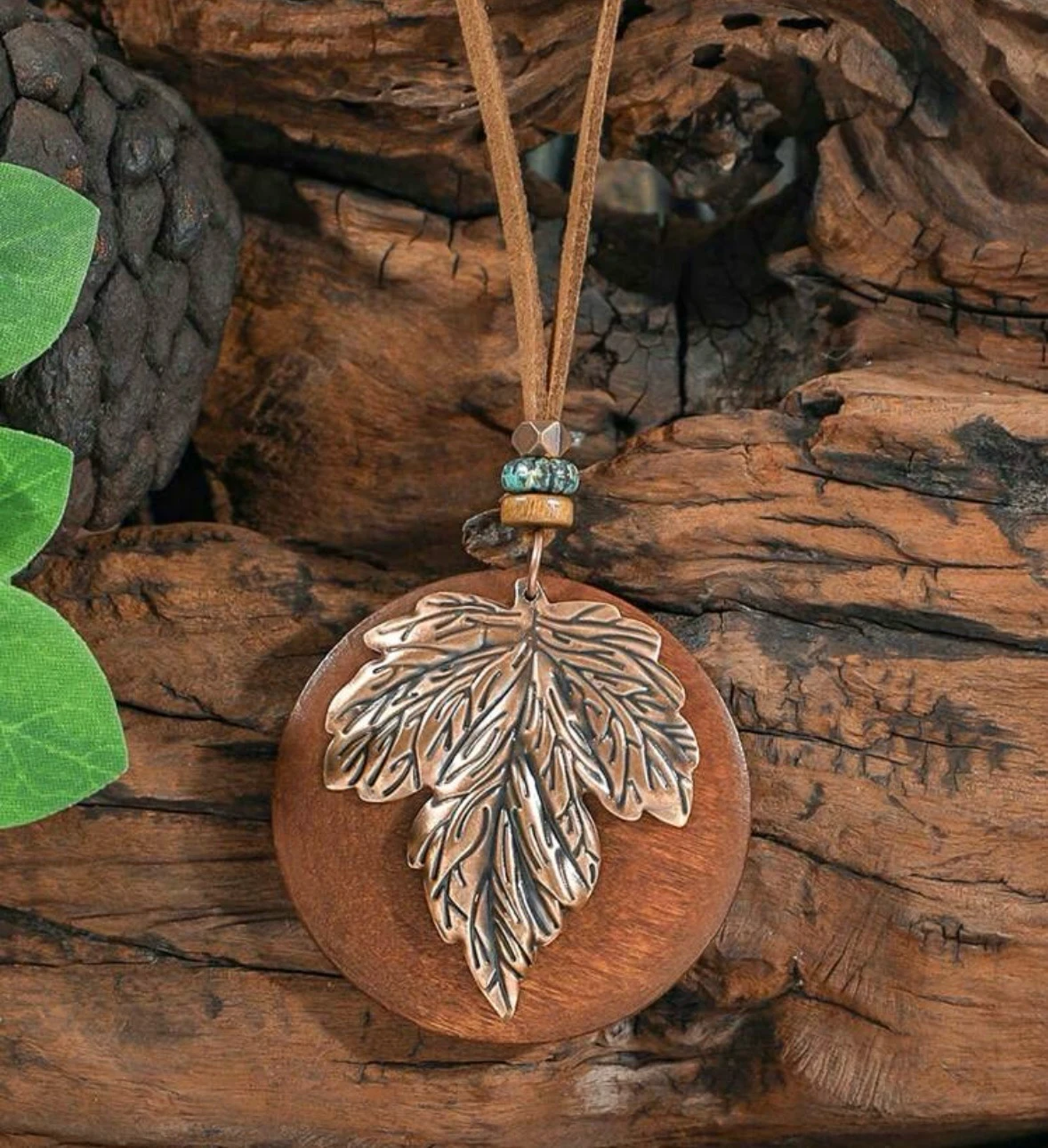 Colgante Bohemio con diseño de hoja