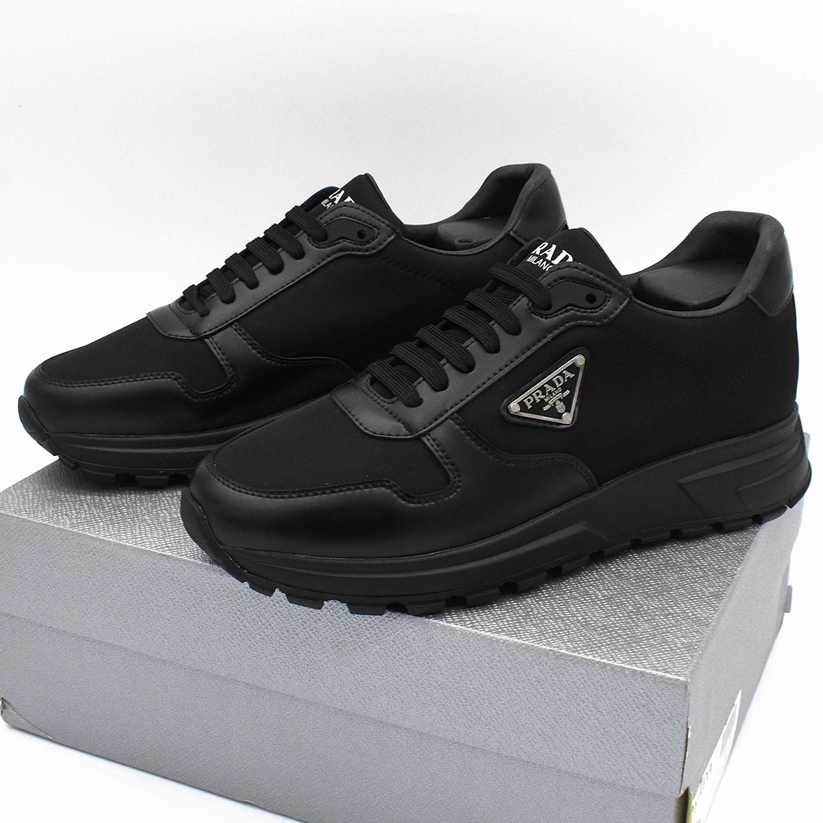 Prada PRAX 01 Zapatillas Re-Nylon Piel Cepillada Negro Negro 3