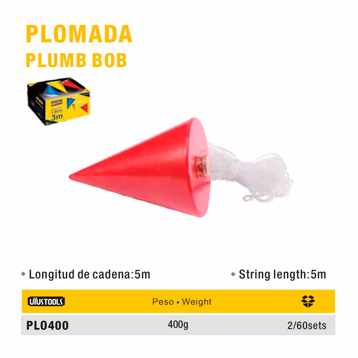 PLOMADA UYUST 400 GR (2pz/paq) 3 M.