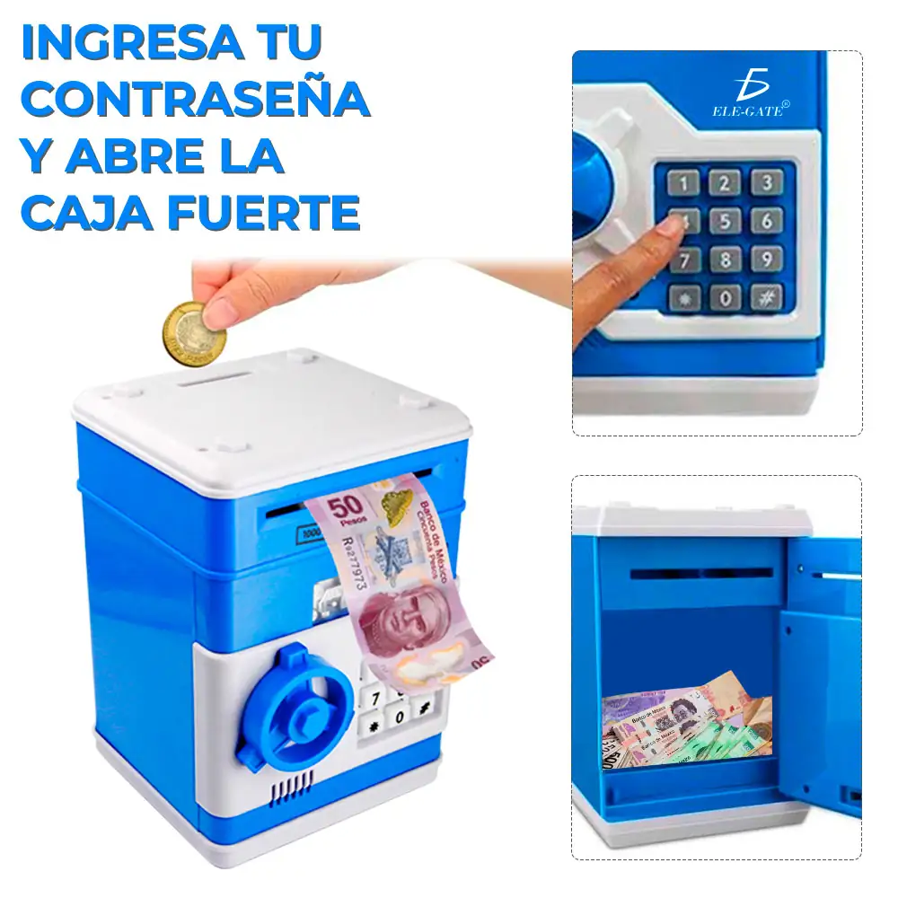 Alcancía Electrónica Automática De Billetes Y Monedas  4