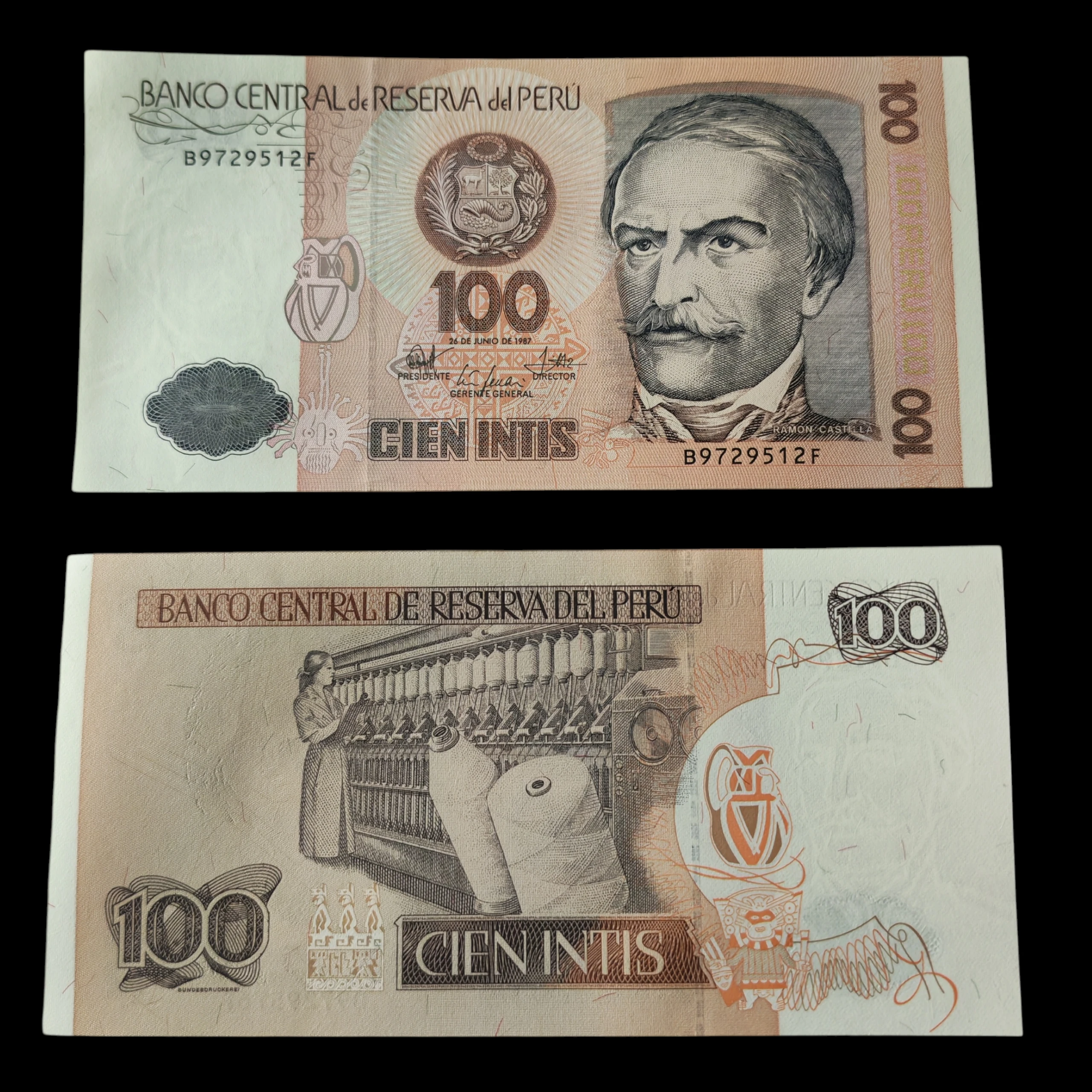 ° Perú 100 intis UNC
