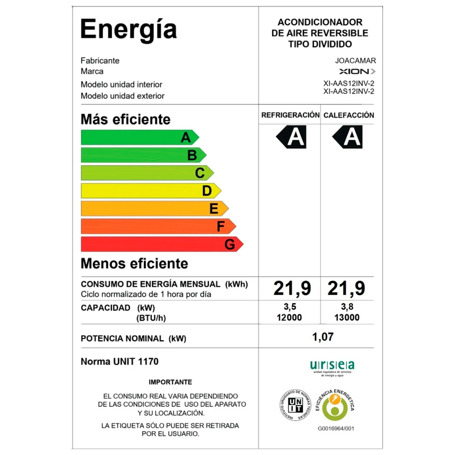 Aire Acondicionado Portatil 9000 BTU 𝙓𝙄𝙊𝙉 4