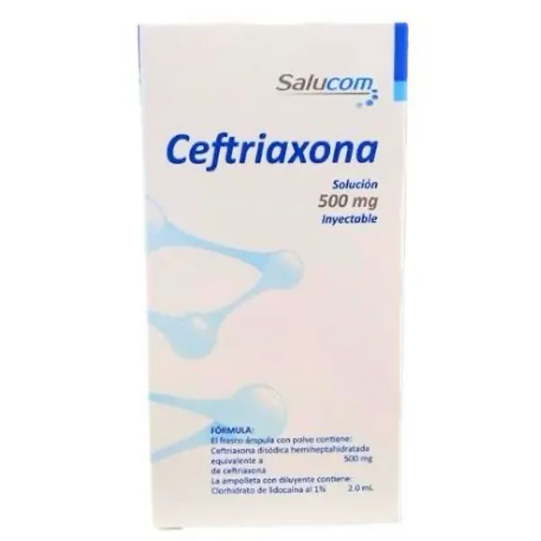 Ceftriaxona 500mg sol iny 2ml