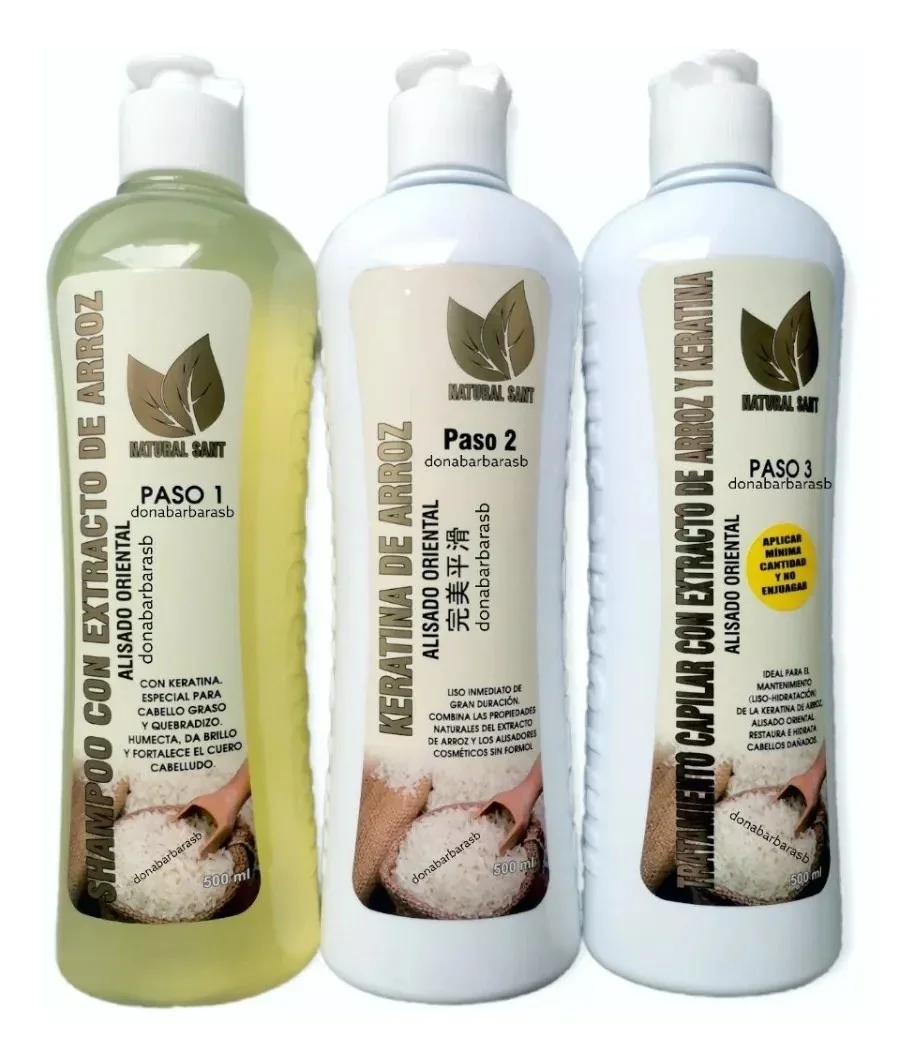 Kit de Keratina de Arroz Natural Sant Waka KYA42