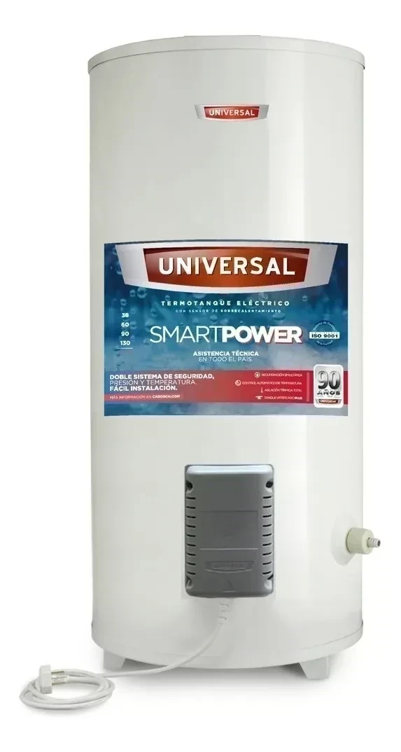 Termotanque Universal 90 Litros Eléctrico Color Blanco TUE90