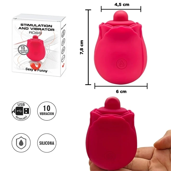 Estimulador con forma de rosa para el clitoris