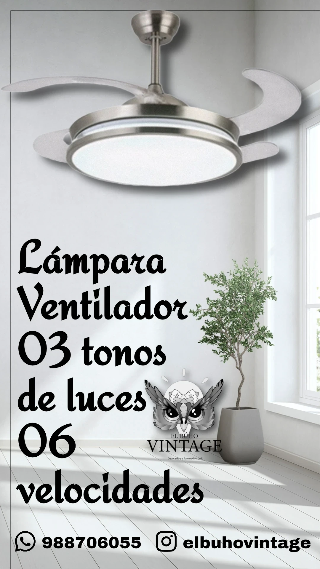 LÁMPARA LED  VENTILADOR 