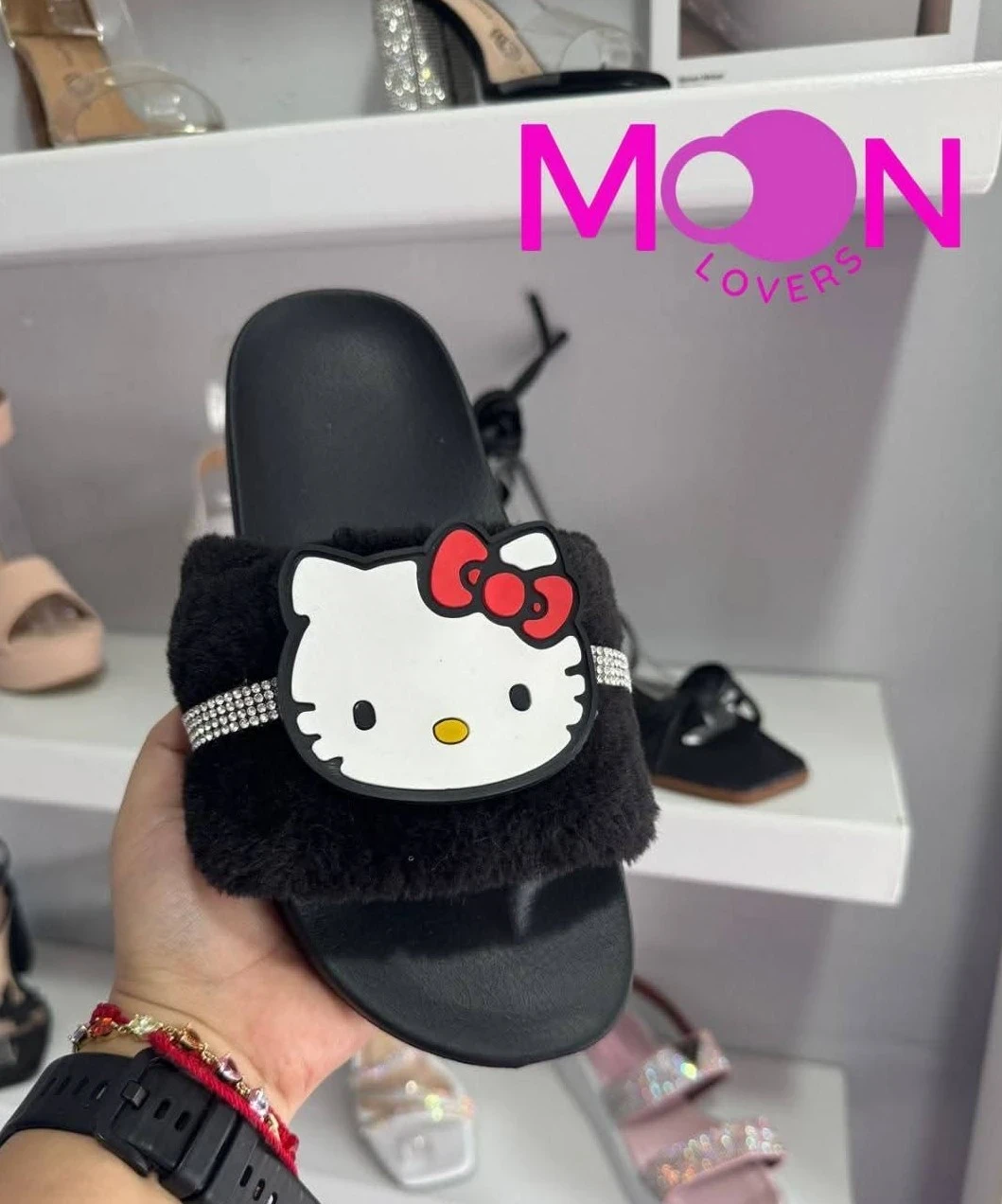 Mod.1006 Sandalia peluche Kitty Negro 