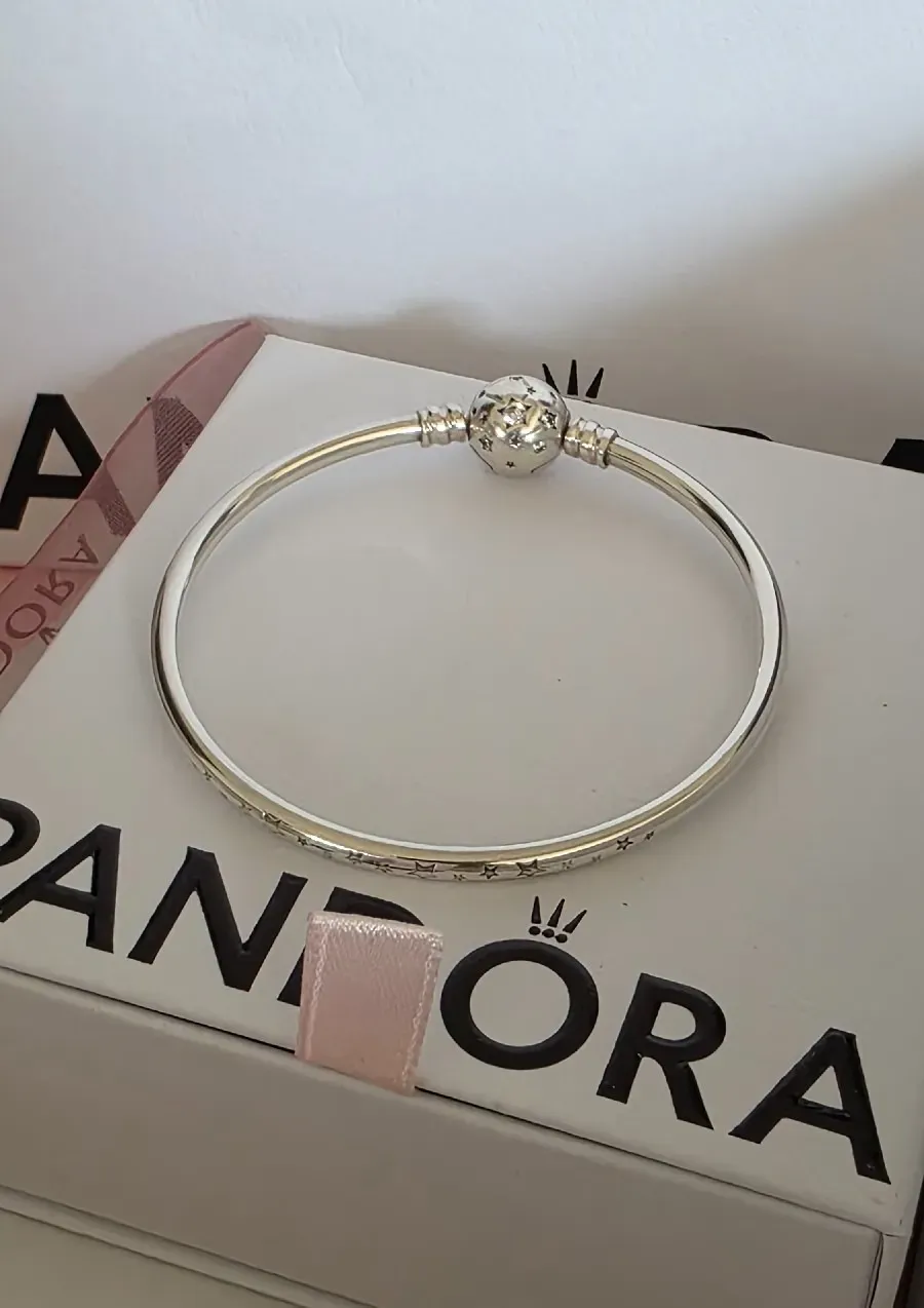 Pandora Silver Moments Stars & Galaxy Bangle bracelet