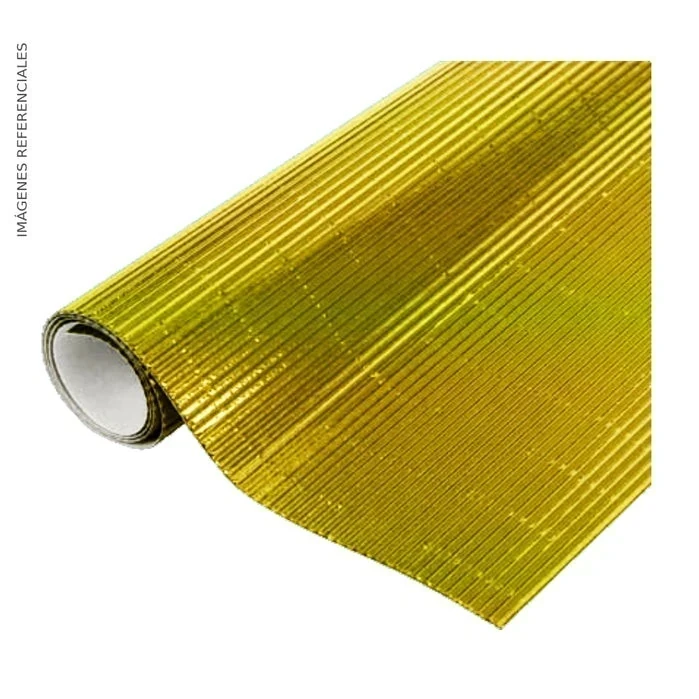 Corrugado dorado pliego metalico 