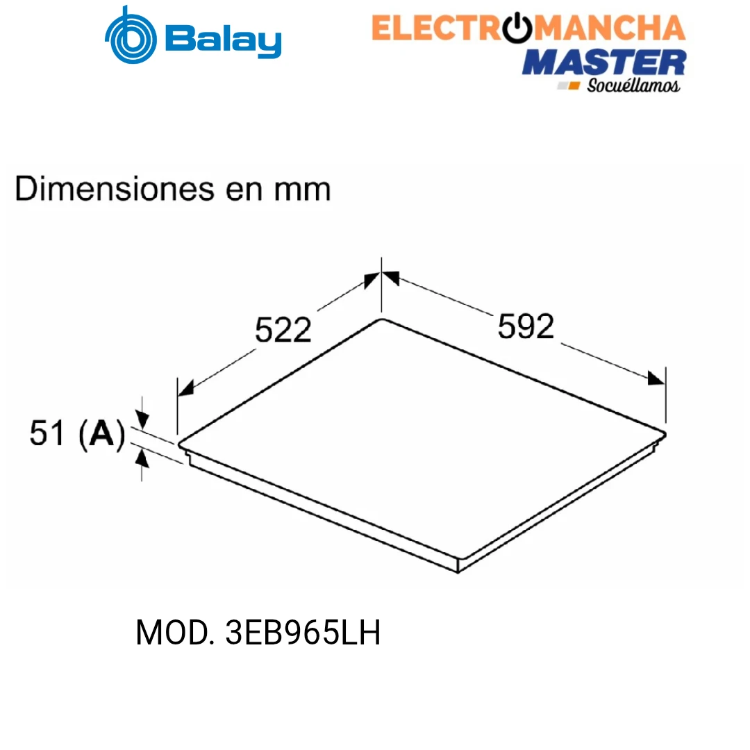 ENCIMERA INDUCCION BALAY 3EB965LH 3 FUEGOS ZONA 28 CM.  5