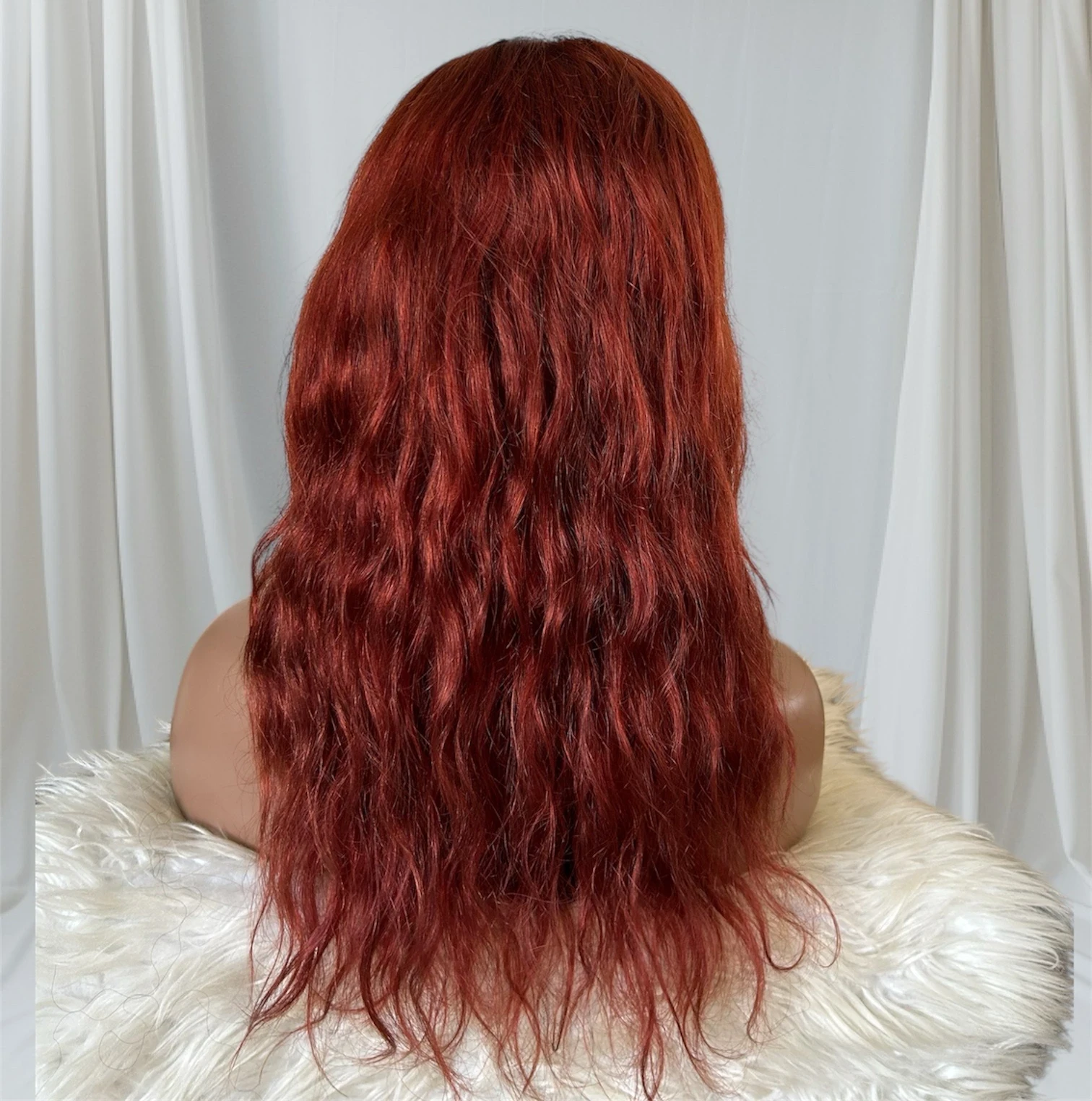 Peluca Cabello Humano cobriza, 16 pulgadas frontal lace 13x4 4