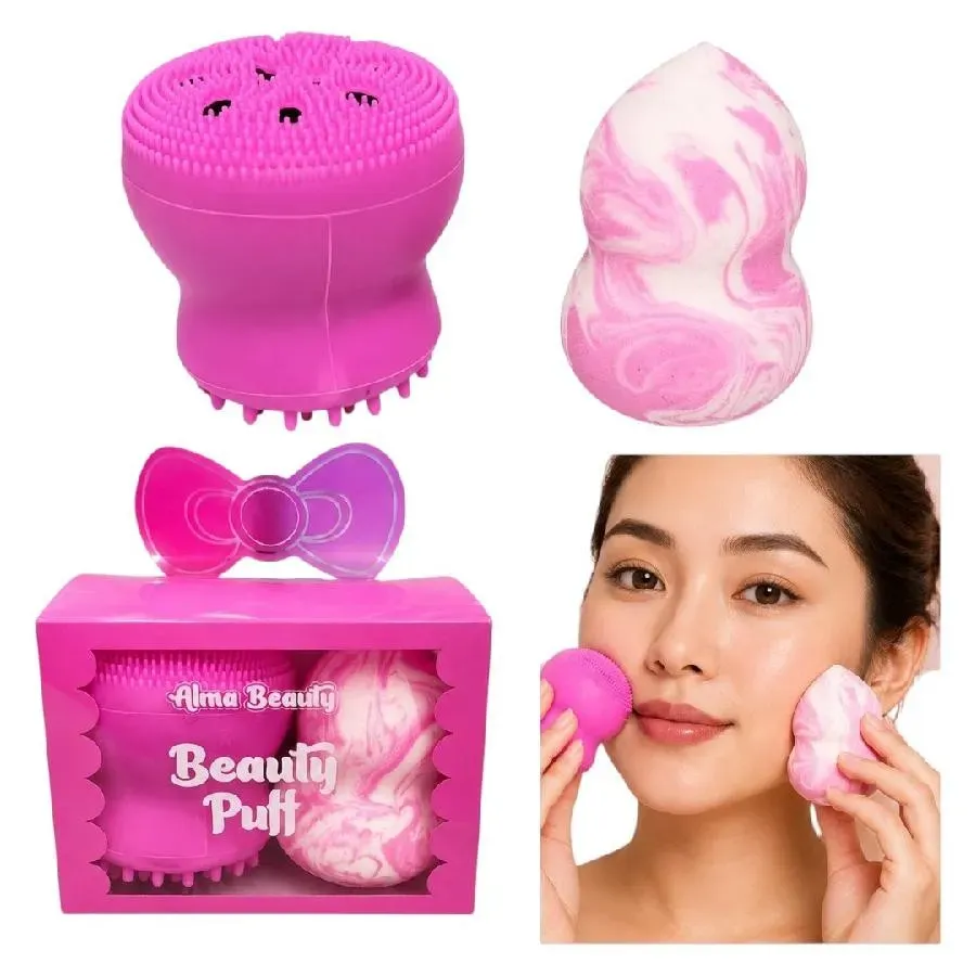 kit x2 de pulpo facial + beauty blender perita alma beauty