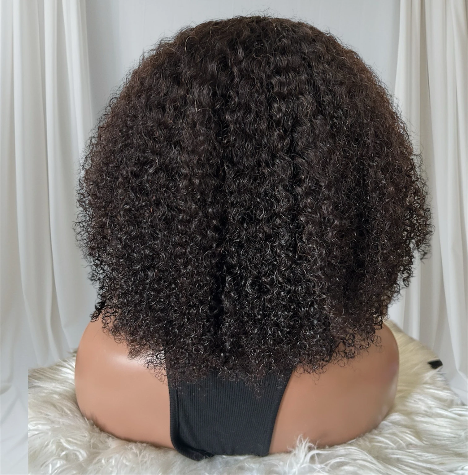 Peluca kinky afro de cabello humano 14”  3