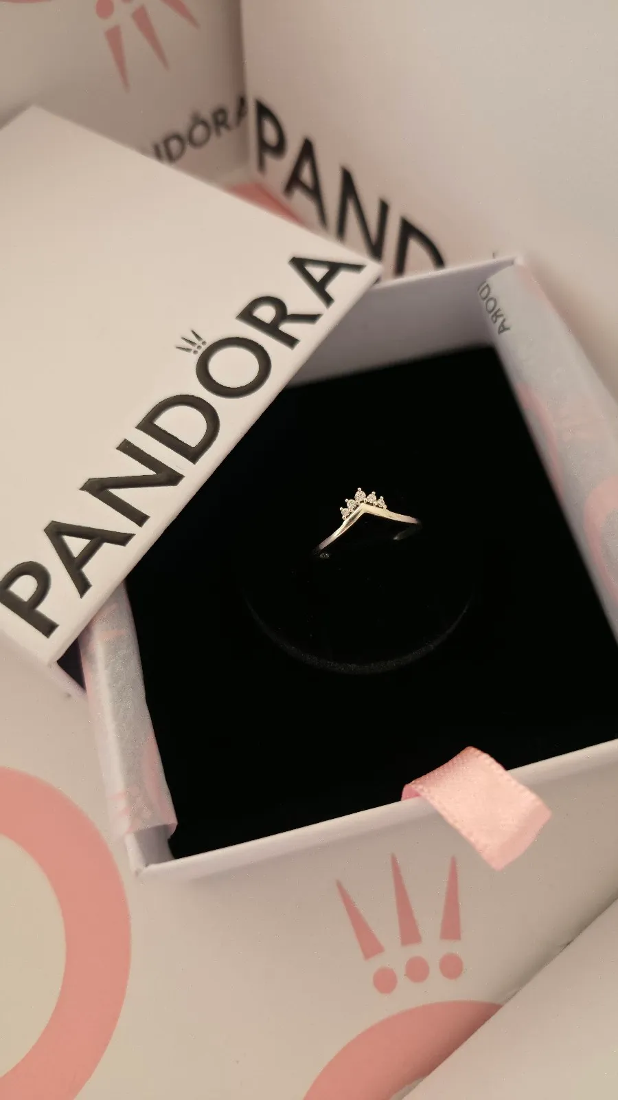 pandora wishbone tiara silver ring 3