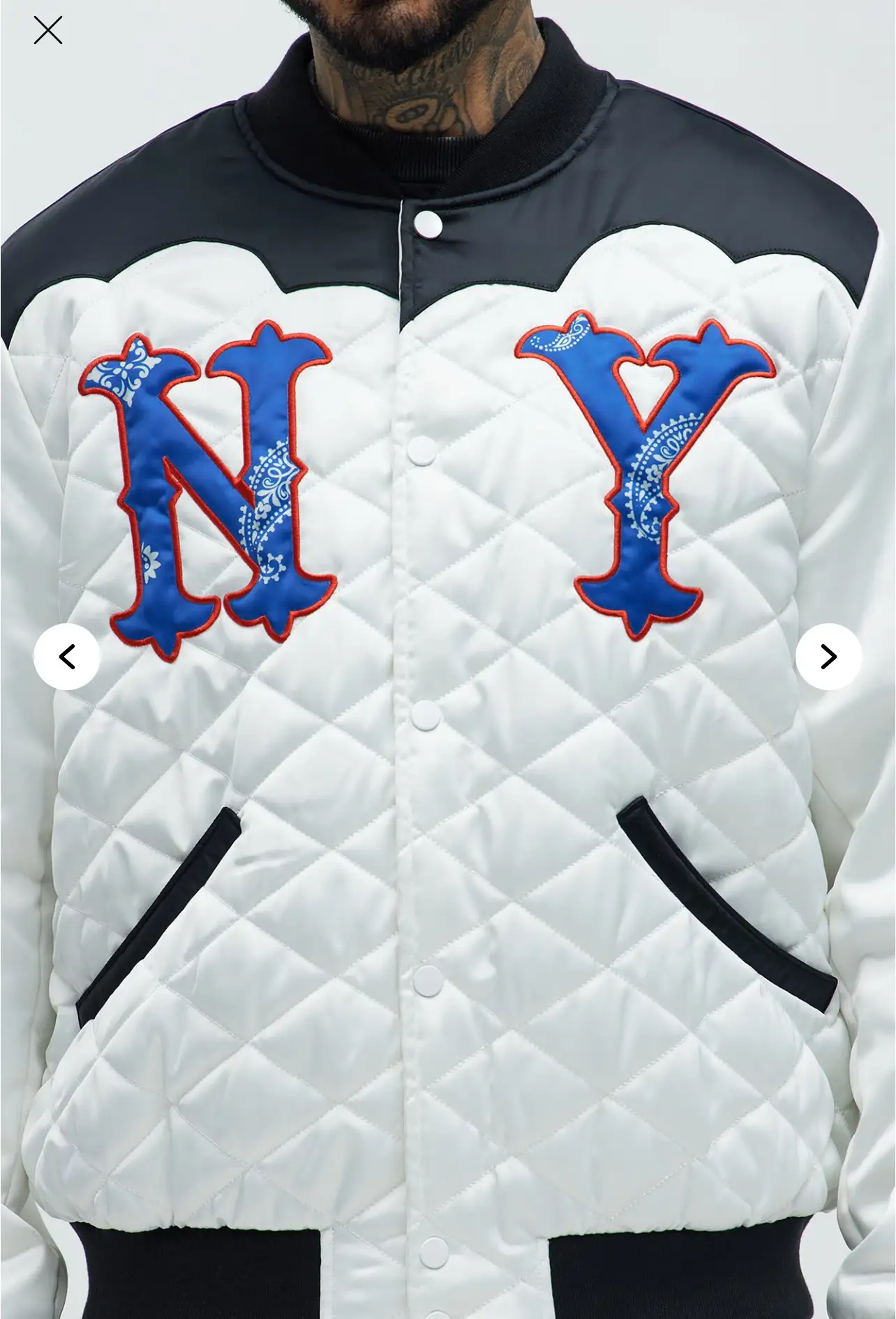  Quilted Western Jacket - White/combo 2