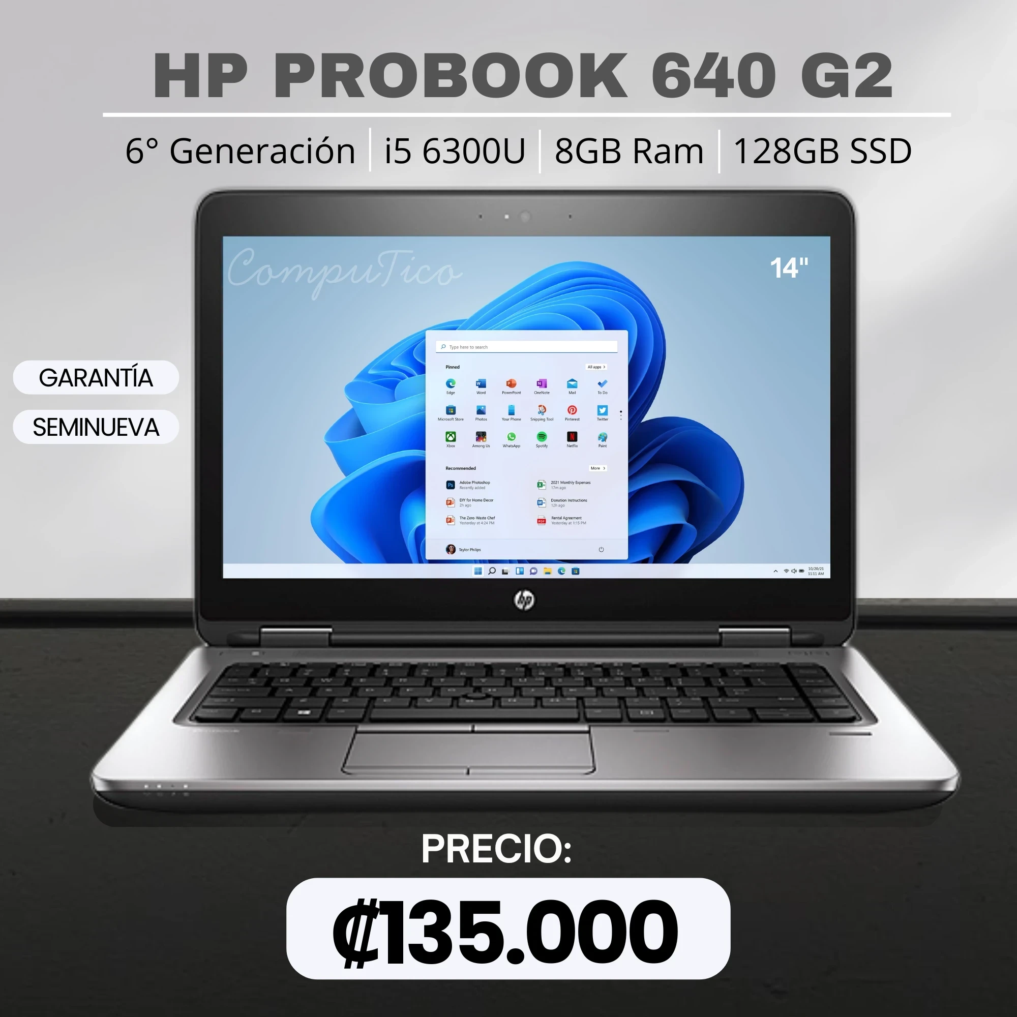 HP PROBOOK 640 G2 i5 6300U 256/12GB 14"