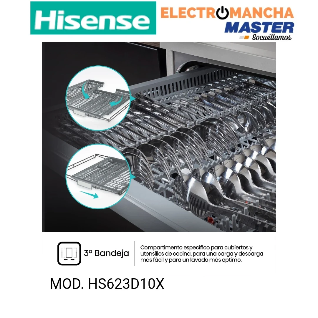 LAVAVAJILLAS HISENSE HS623D10X INOX 3 BANDEJA D 6
